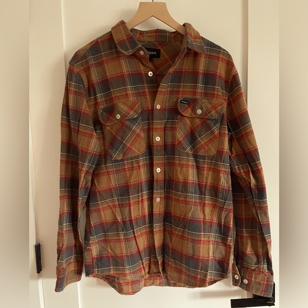 Mens Brixton Plaid Button-Up